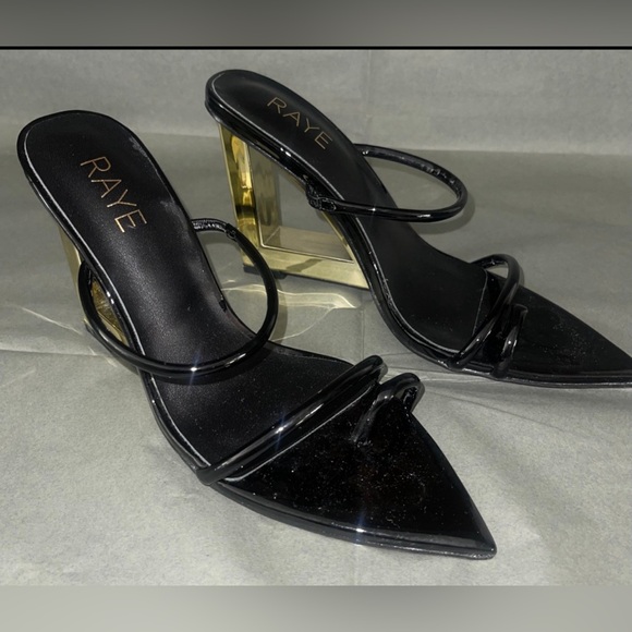 Raye gold block strappy sandals - Picture 2 of 4